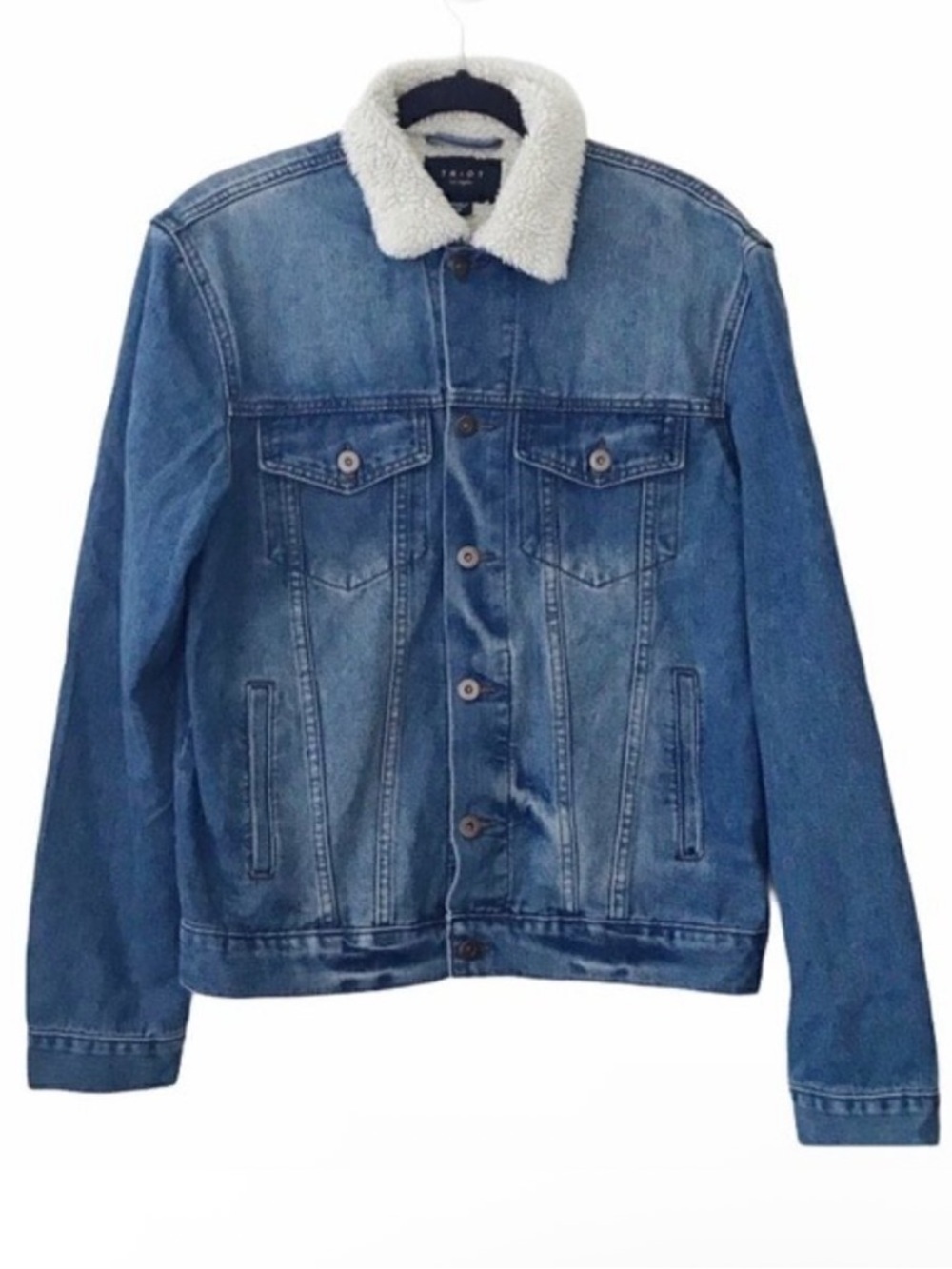 TRIOT Los Angeles Denim Faux Sherpa Jean Jacket